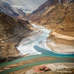 598 Confluemce of Indus and Zanskar Rivers, Ladakh, India